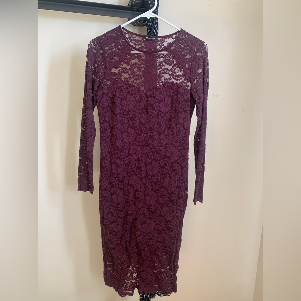 Long Sleeved Lace Bodycon Dress